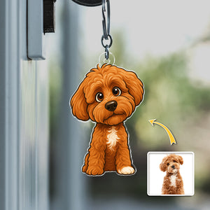 Custom Dog Cat Cartoon Photo Acrylic Keychain For Dog Lovers Cat Lovers CH07 896446