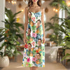 Custom Human Photo Tropical Women's V-Neck Cami Maxi Dress HO82 893608