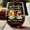 Woof Best Dog Mom Personalized Wine Glass Mother's Day Gifts HA75 892154