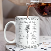 God Says You Are Christian Gift Toile De Jouy Birth Flower - Personalized Mug TH10 894797