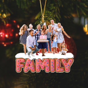 Custom Photo Sweet Family, Grandkids, Besties Acrylic Ornament Christmas Gift HA75 897922