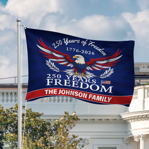 Personalized Family Name 250 Years of Freedom Patriotic Banner House Flag HA75 898794