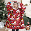 Custom Photo With Colorful Christmas Lights Hoodie Blanket For Family HA75 898290