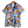 Custom Photo Funny Face Dog Cat Family Vacation Tropical Pattern Hawaii Shirt HA75 892308