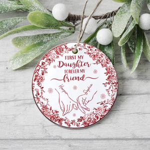 First Mother Forever Friend Personalized Chinoiserie Toile De Jouy Style Ceramic Ornament HO82 900164