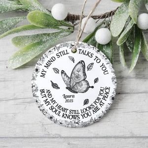 My Mind Still Talks To You Toile - Personalized Ceramic Ornament HA75 897460
