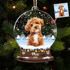 Custom Dog Photo Snowball Acrylic Ornament Christmas Gift For Dog Lovers CH07 896808