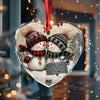 Personalized Couple Snowman Heart Glass Ornament Gift For Couple LM32 897391