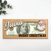 Personalized Reindeer Santa Bill Holder, A Few Bucks for Xmas Wood Money Holder CH07 180748