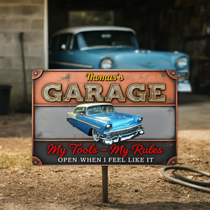 My Tools My Rules Custom Car Photo Retro Garage Metal Sign CH07 896276