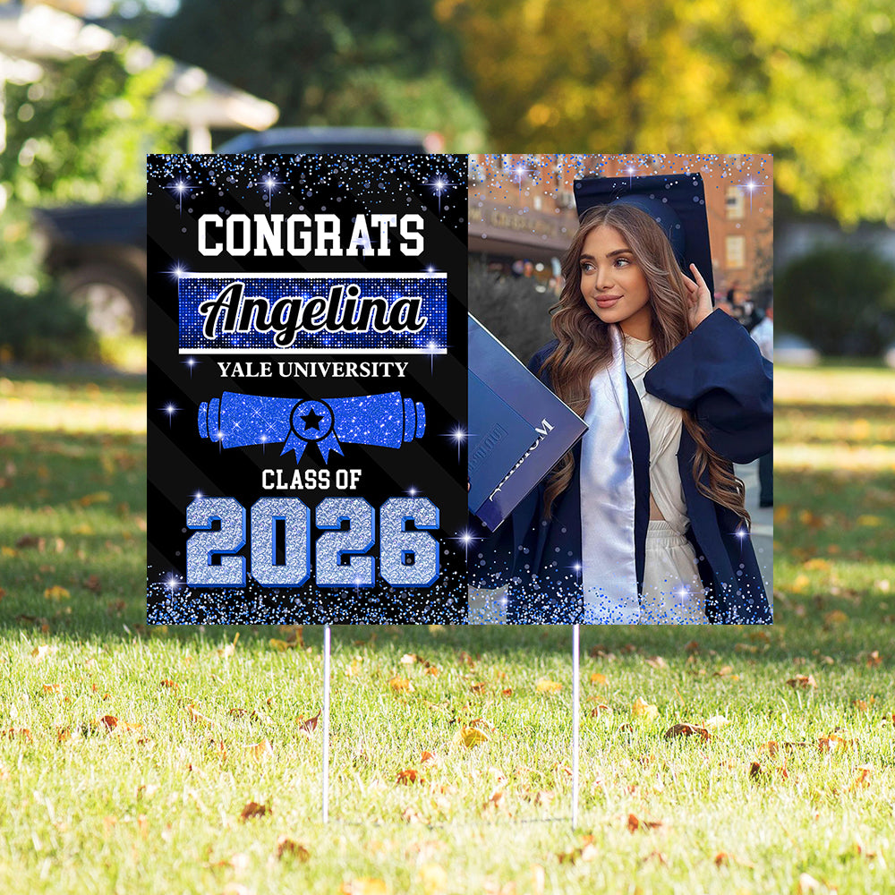 Custom Photo Congrats Class of 2026 Graduation Yard Sign CH07 910734