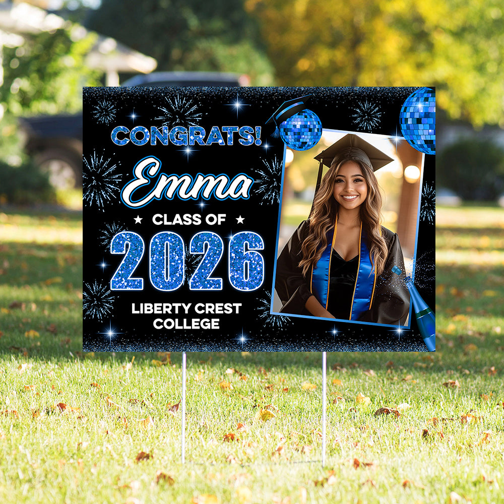 Custom Photo Graduation Class of 2026 Yard Sign Personalized Party Decor CH07 910764