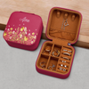 Personalized Floral Leather Travel Jewelry Box Gifts for Women, Birthday Gifts HO82 901156