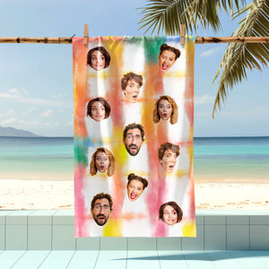Custom Photo Tie Dye Background Beach Towel HO82 894168