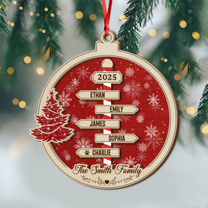 Custom Family Name Christmas - Personalized 2 Layered Wood Ornament CH07 899066