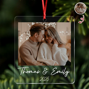 Custom Photo Acrylic Ornament Christmas Gift For Couple LM32 895767