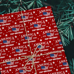 America 250 Birthday 1776-2026 Wrapping Paper HO82 900608