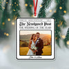 Custom Photo The Newspaper Newlywed Post Acrylic Ornament Christmas Gift For Couples, Husband, Wife HO82 894832