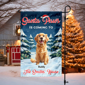 Custom Cute 3D Dog Santa Paws Is Coming To The Town Garden Flag LM32 895955
