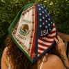Personalized Mexico USA Square Scarf, Mexican American Heritage Gift K228 903384