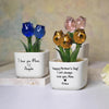 Personalized Tulip Glass Flower Pot - Gift For Mother, Happy Mother's Day HO82 901430