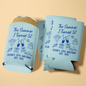 Personalized The Summer I Turned Thirty Birthday Print Full Can Cooler HA75 897030