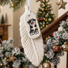 Custom Photo Dog Cat Dad Mom Feather Ceramic Ornament HO82 903792