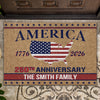 Personalized Family Name America 250th Anniversary Doormat HA75 898942