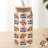 Custom Dog Photo America 250 Years 1776 - 2026 Glass Can With Lid TH10 898671