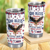 Personalized God Bless America Patriotic 3D Inflated Effect Fat Tumbler HA75 921092