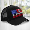 Personalized Best Dog Dad, Dog Mom Ever America Flag Trucker Hat For Dog Lover TH10 170267