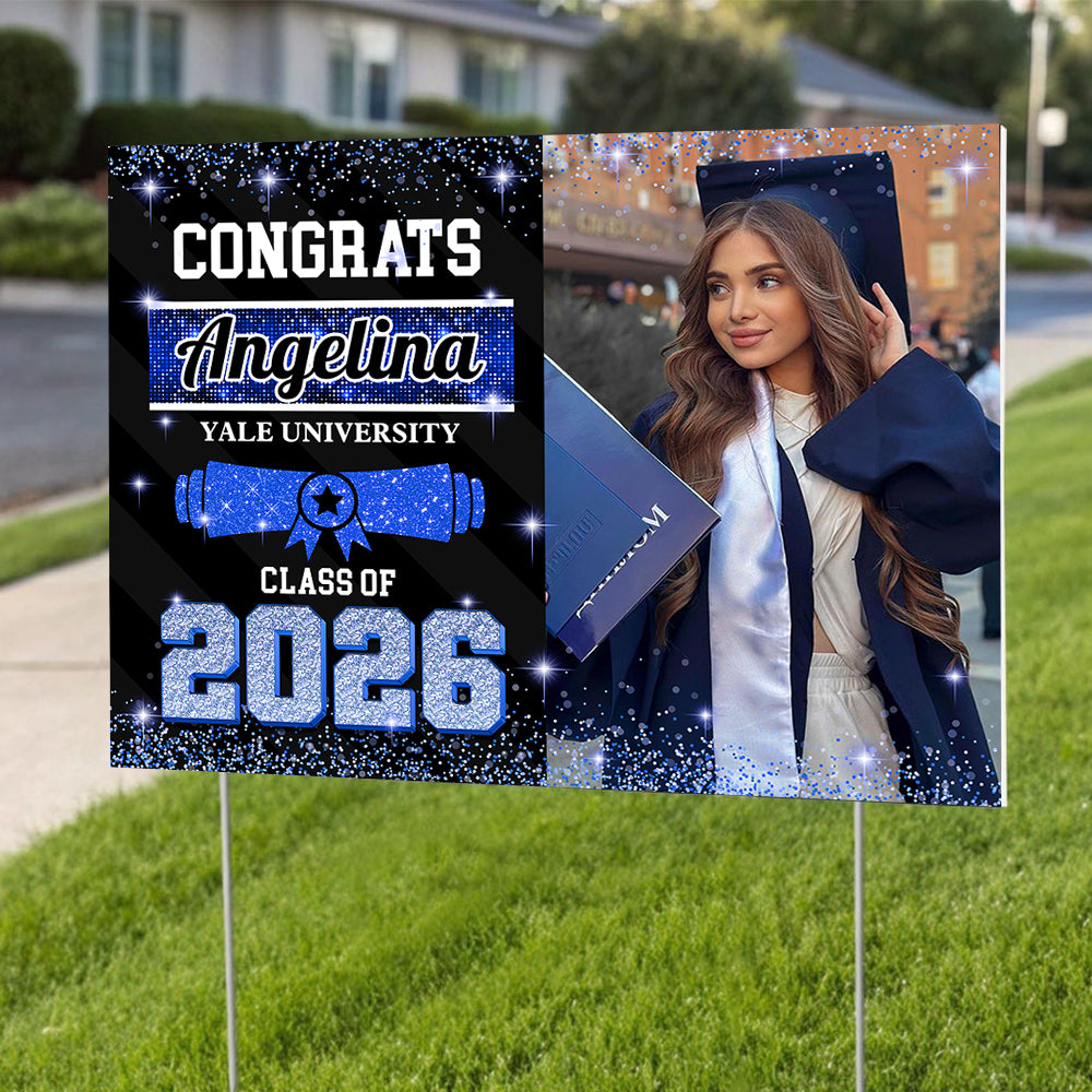 Custom Photo Congrats Class of 2026 Graduation Yard Sign CH07 910734