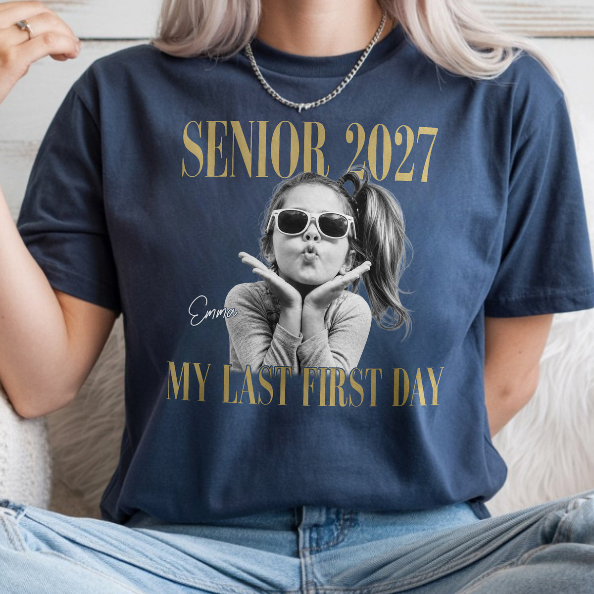 Custom Photo Senior 2027 My Last First Day Comfort Shirt - Personalized Back to School Gift HA75 922058