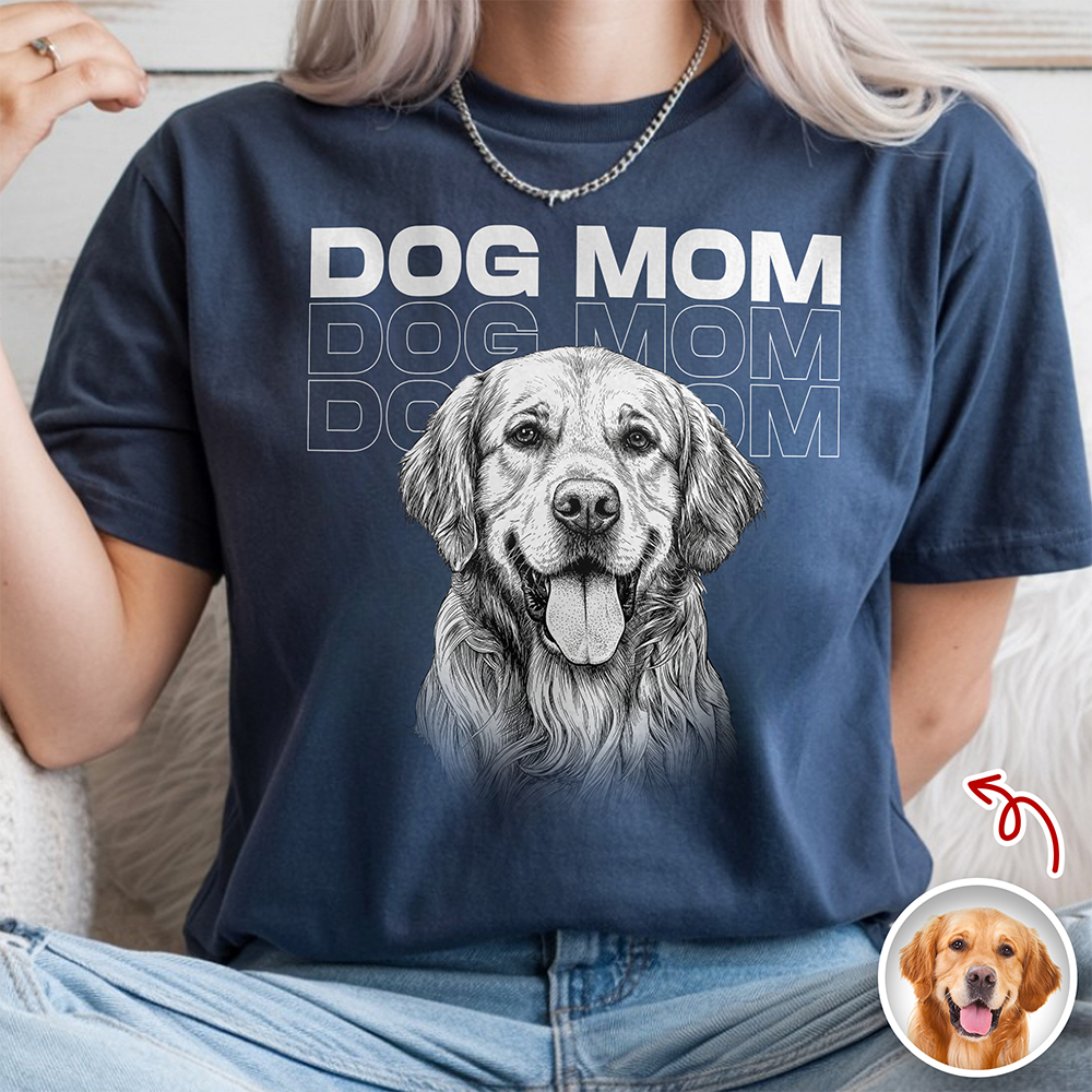 Custom Name & Photo Vintage Style Dog Cat Dad Mom Comfort Shirt LM32 669419