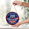 Custom Family Name 250 Years Of Freedom 1776-2026 4th Of July Stained Glass Suncatcher HO82 901498
