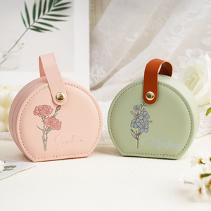 Custom Name With Floral Jewelry Box With Handle TH10 894345