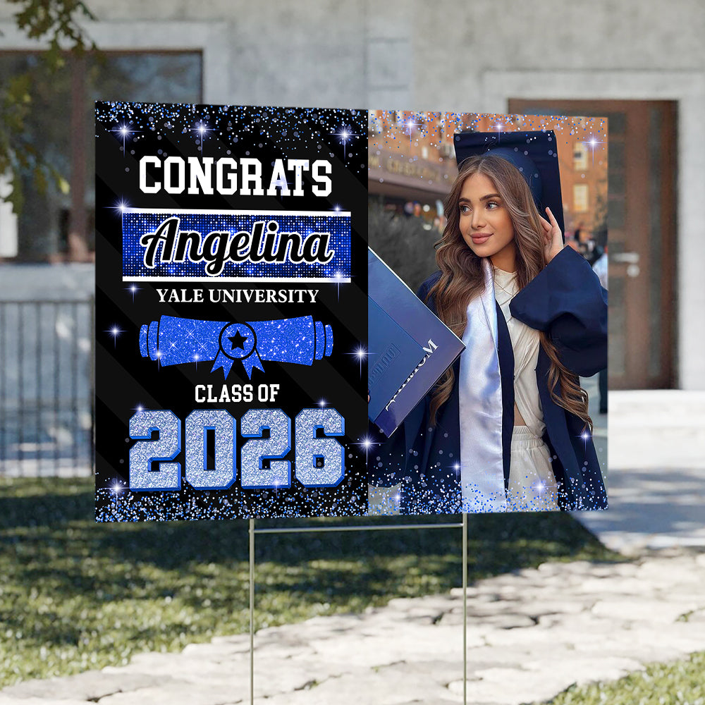 Custom Photo Congrats Class of 2026 Graduation Yard Sign CH07 910734