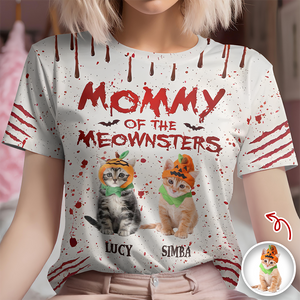 Custom Photo Daddy And Mommy Of The Meowster 3D Shirt For Halloween TH10 894971