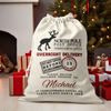 Custom Name North Pole Post Office Christmas Sack, Personalized Holiday Gift Bag TH10 171401