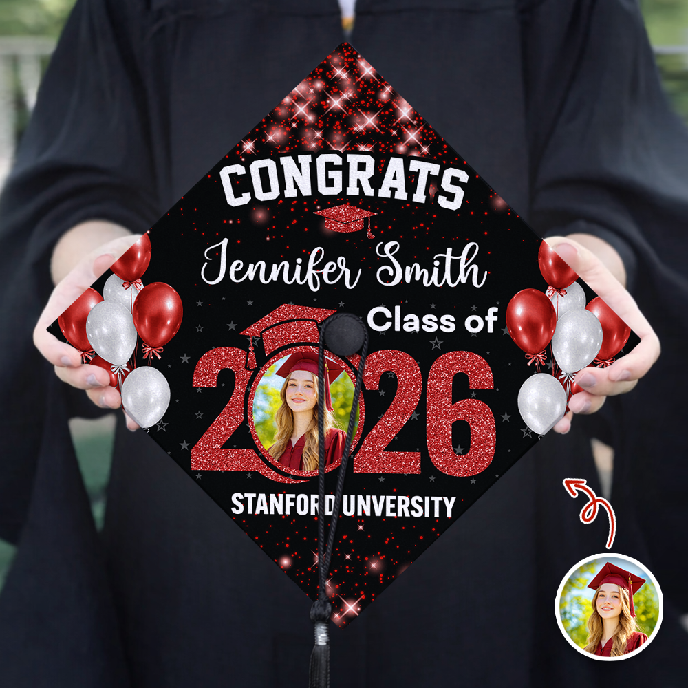 Custom Photo Class Of 2026 Personalized Graduation Cap Topper HA75 920822