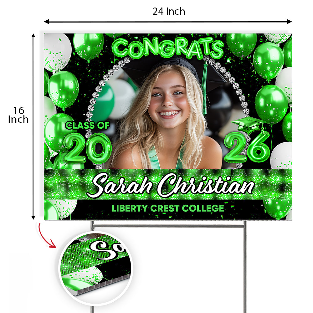 Personalized Congrats Graduation Class Of 2026 Yard Sign CH07 910762