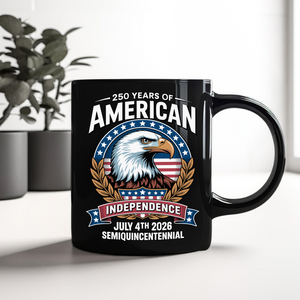 American 250 Years Independence Eagle - July 4th 2026 Black Mug LM32 895249