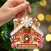 Personalized Gingerbread Family Christmas Acrylic Ornament, Festive Family Holiday Keepsake HA75 919442