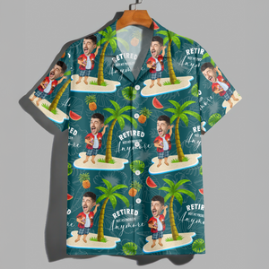 Custom Face All Over Print Hawaiian Shirt Personalized Retirement Gift for Dad LM32 893483