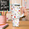 Custom Teacher Name Back To School Tumbler 40oz With Iron Ring HA75 921942