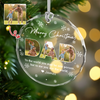 Custom Photo Merry Christmas Dad To Me You Are The World Family Glass Circle Ornament HO82 894708