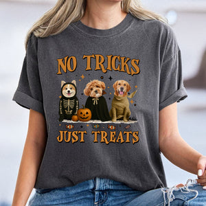 Custom Photo No Tricks Just Treats Halloween Comfort Shirt For Dog Lover TH10 896127