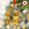 Custom Dog Photo Glass Effect Dog On The Moon Acrylic Ornament LM32 895417