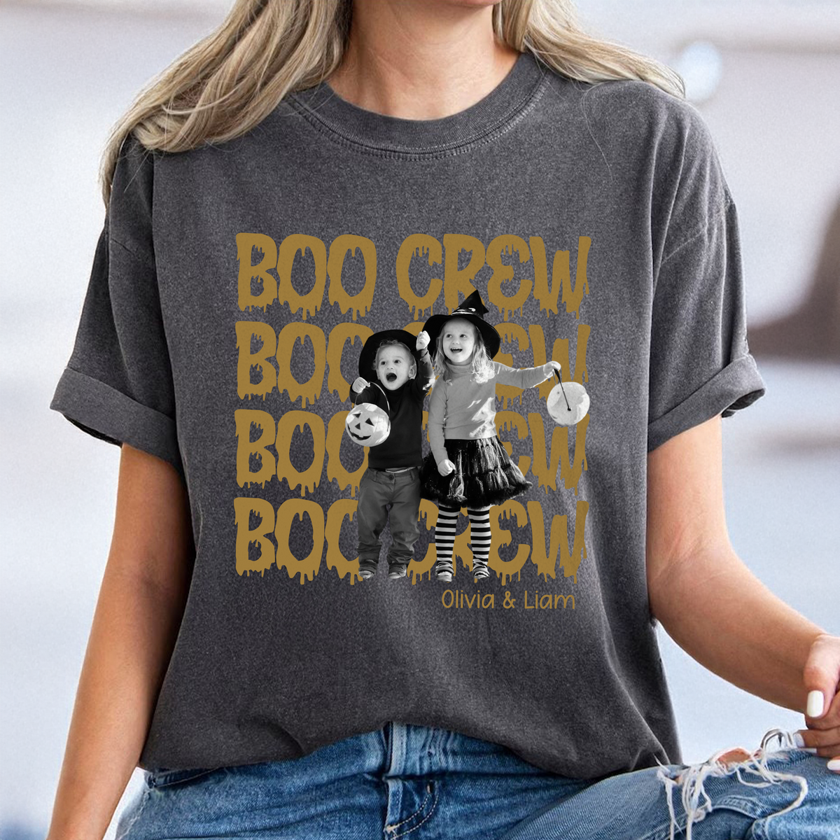 Custom Photo Boo Crew Halloween Comfort Shirt - Personalized Halloween Gift For Family & Friends TH10 170377