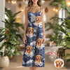 Custom Dog Photo Maxi Dress – Personalized Dog Photo Tropical Summer Dress CH07 911022